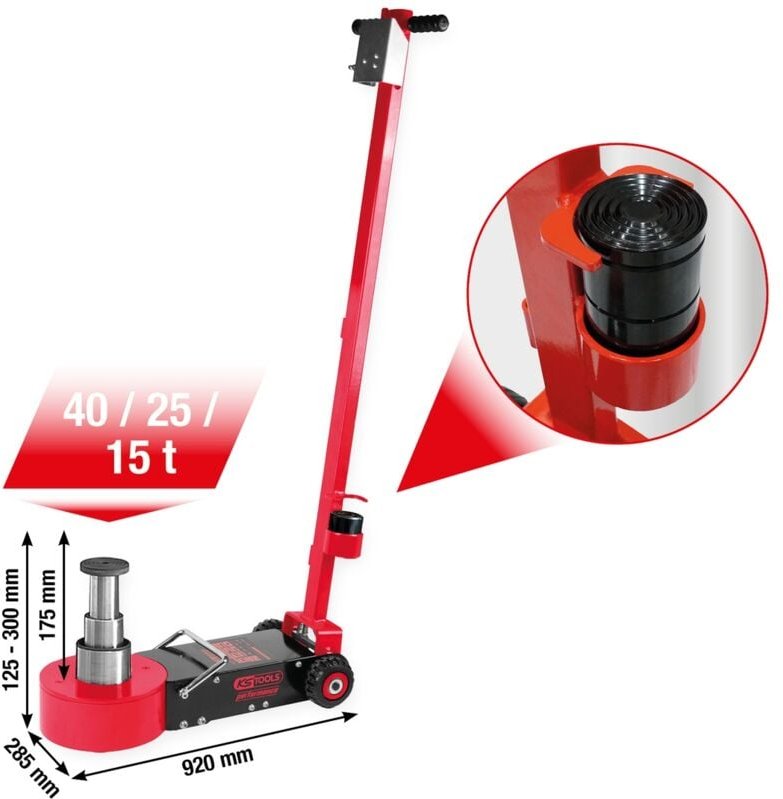 Ks Tools - performance Lufthydraulischer Wagenheber, 40/25/15 t