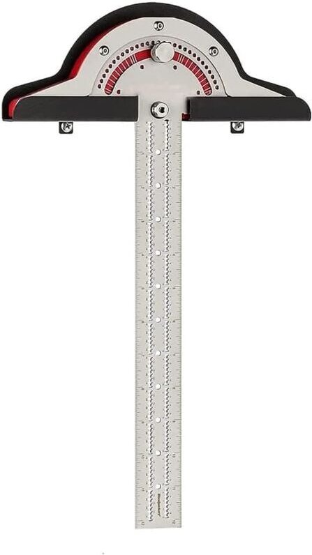 Winkelmesser mit rundem Kopf, 10-Zoll-Randlineal für Zimmereiarbeiten, Winkelmesser-Finder-Lineal aus Edelstahl, Winkelm...