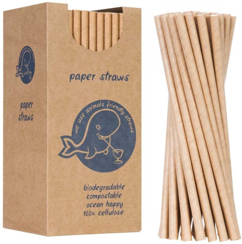 Bio Papiertrinkhalme PAPIERTRIMME 6/205mm - braun 250Stk.