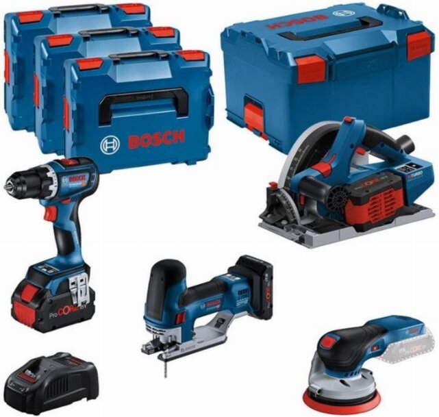 Bosch - kit 4 GSR/GKT/GST/GEX-Werkzeuge – – mit ProCore 18V 4,0 Ah Akku + 2 ProCore 5,5 Ah Akkus – 0615990N36