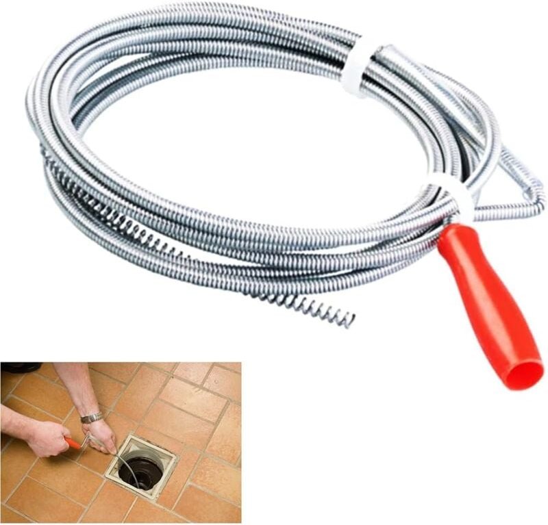 Thumbnail - Rohrreinigungsspirale - Umweltfreundliche Abflussreiniger Spirale - Flexible Lösung für Verstopfungen - 3,2m x 5mm Abflu...