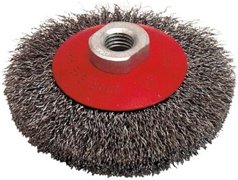 Thumbnail - Topfbürste für Schleifmaschine gewellter Stahldraht 0.30 mm D. 100 mm M14 für Metall - Hartbeizen - LEMAN - 520.100V