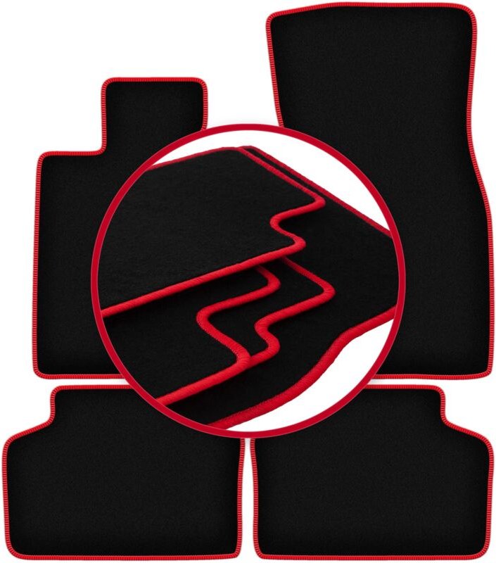 CARLUX-RED Autofußmatten für: BMW 7 G11 Limousine kurz (2015-)