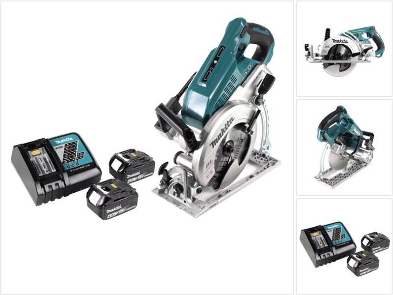 Makita DRS 780 RM Akku Handkreissäge 36V ( 2x18V ) 185 mm Brushless + 2x Akku 4,0Ah + Ladegerät
