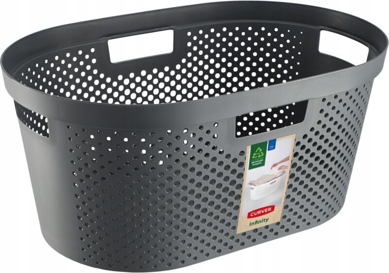 Curver Infinity 40L Wäschebehälter, dunkelgrau