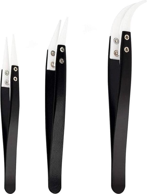 Lötpinzetten-Set mit 3 Keramikspitzen, hitzebeständig bis 1600 °c, für die Reparatur elektronischer Geräte, Schmuck, Com...