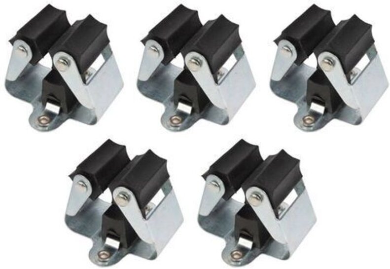 Besenhalter, Besen-, Spaten- und Gartengerätehalter, Wandhalterung aus Federstahl, einfache Montage, 5 Stück