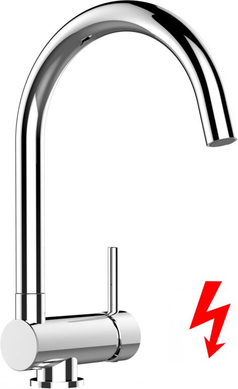 NIEDERDRUCK Unterfenster Wasserhahn Vorfenster Umklappbar 6 CM Verchromt Küchenarmatur mit 360° schwenkbarem U Auslauf