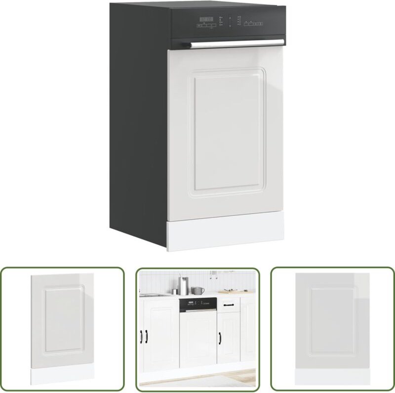 The Living Store - vidaXL Geschirrspülerblende Kalmar Hochglanz-Weiß 45x1,5x67 cm