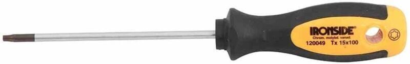 Ironside - Schraubendreher tx T15 x 100 mm 2-Komponenten-Griff Chrom-Vanadium-Stahl