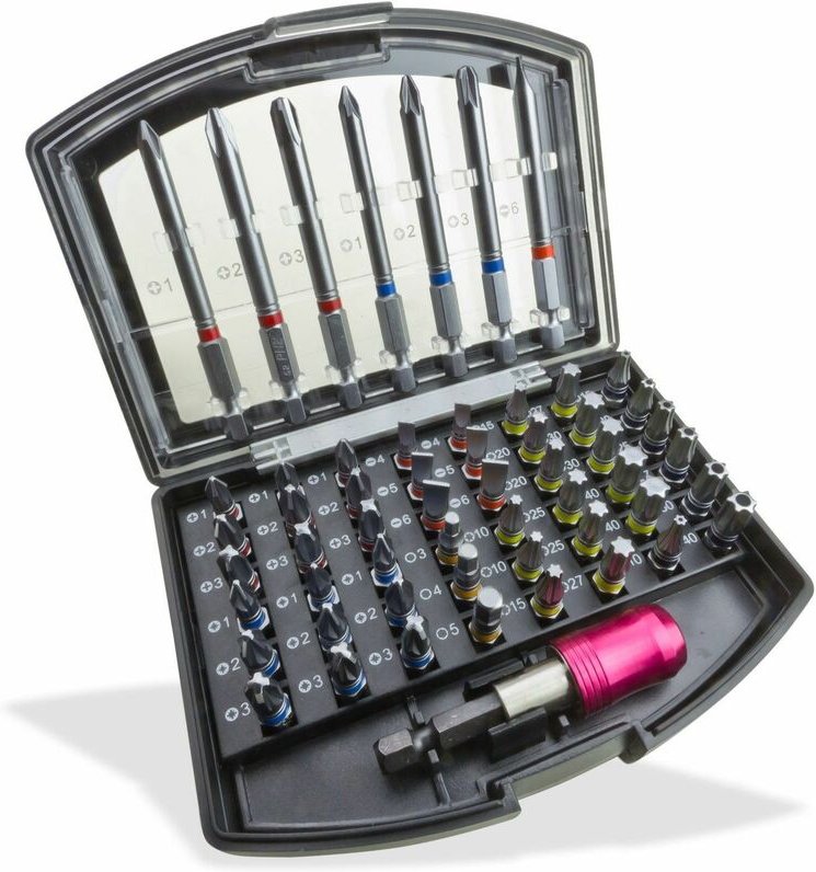 Dema - Bit Set Bitset Bitsatz Bit Satz Spezialbits Bitbox Sortiment 56-tlg. S2-Stahl