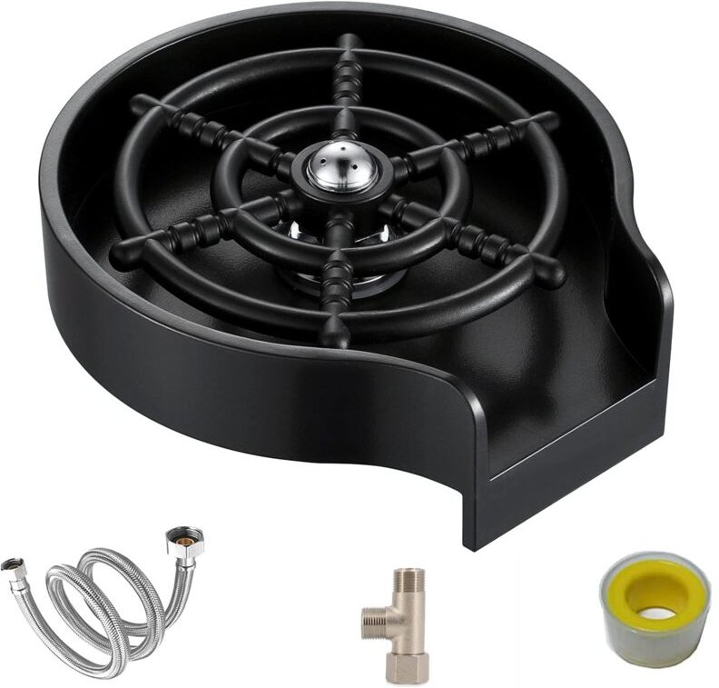 Glasspüler, Spülbecken-Wasserhahn-Flaschenspüler, Wasserhahn-Glasspüler-Reinigungszubehör, Schnellspüler für Babyflasche...