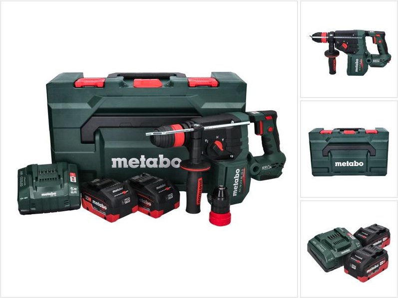 Metabo KH 18 LTX BL 28 Q Akku Bohrhammer 18 V 3 J SDS plus Brushless + 2x Akku 8,0 Ah + Ladegerät + metaBOX