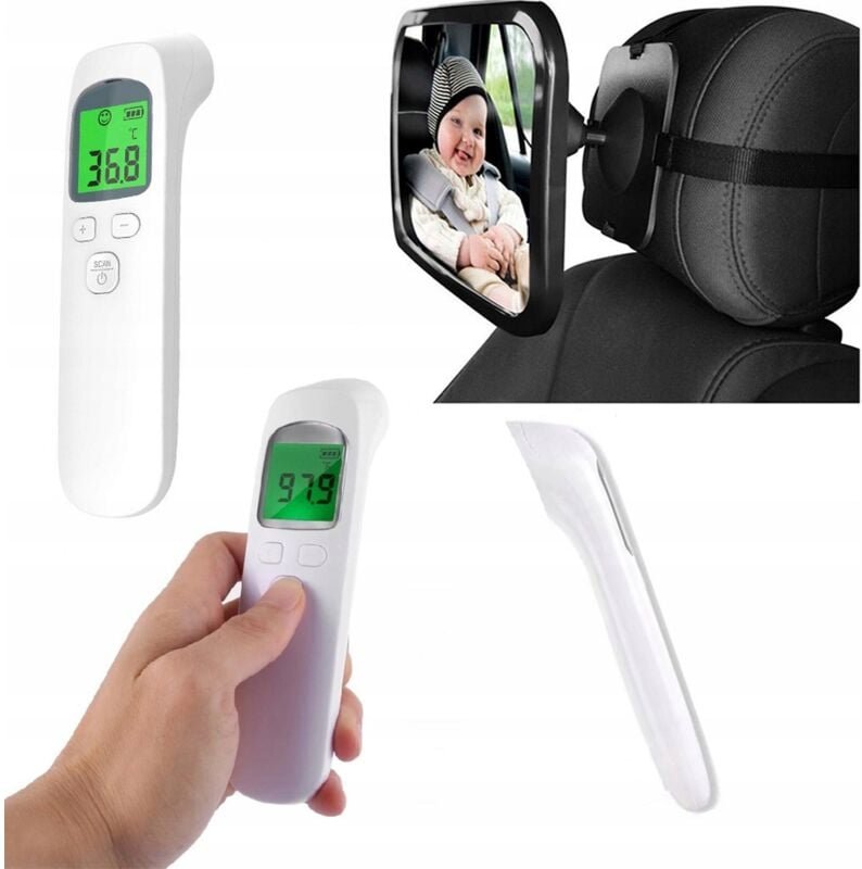 Berührungsloses medizinisches Infrarot-Thermometer + 360°-Spiegel zur Beobachtung des Kindes im Auto
