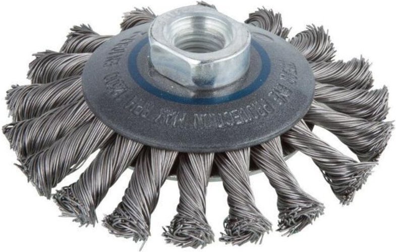 Wolfcraft Kegeldrahtbürste Ø 100 mm gezopft für Winkelschleifer Winkelschleifer