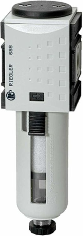 Vorfilter »futura«, PC-Beh., Schutzkorb, 0,3 µm, bg 1, g 3/8, va - Riegler