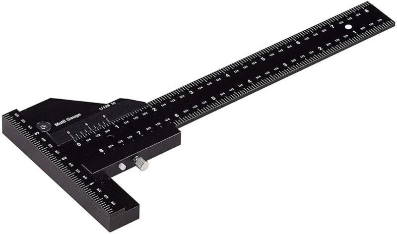 Zimmermannslineal, multifunktionales Anreißlineal für die Holzbearbeitung, T-förmiges Lineal aus Aluminium, Anreißgerät,...