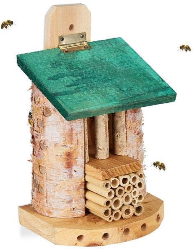 Insect hotel for bees with green roof