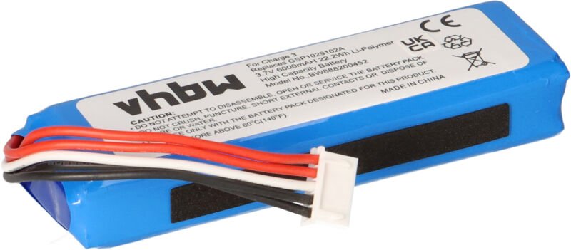 Vhbw - Akku kompatibel mit jbl Charge 3, 3 Stealth Edition Lautsprecher Boxen Speaker (6000mAh, 3,7V, Li-Polymer)