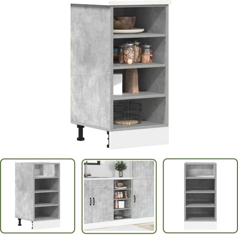The Living Store - vidaXL Unterschrank Betongrau 40x44,5x81,5 cm Holzwerkstoff