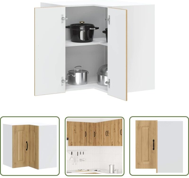 The Living Store - vidaXL Küchen-Eckhängeschrank Kalmar Artisan-Eiche Holzwerkstoff