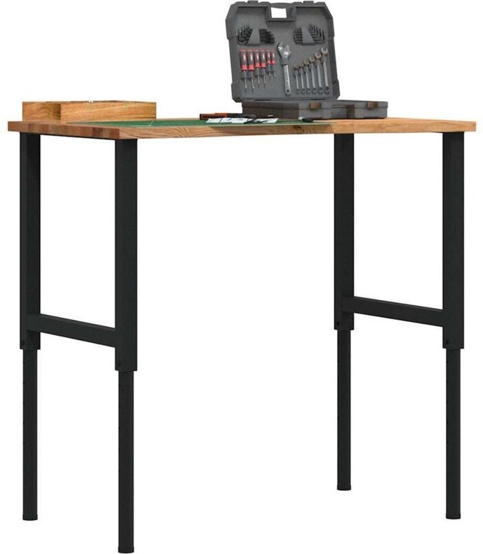 Werkbank Hellbraun 100x60x(71,5-98) cm Massivholz Eiche Vidaxl 880494