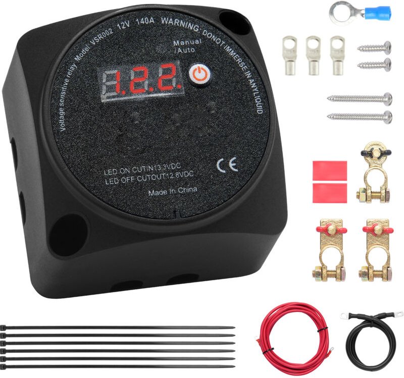 Dual-Batterie-Isolator-Kit, 12 v, 140 Ampere, manueller und automatischer Modus vsr mit LCD-Bildschirm, Smart für atv, u...