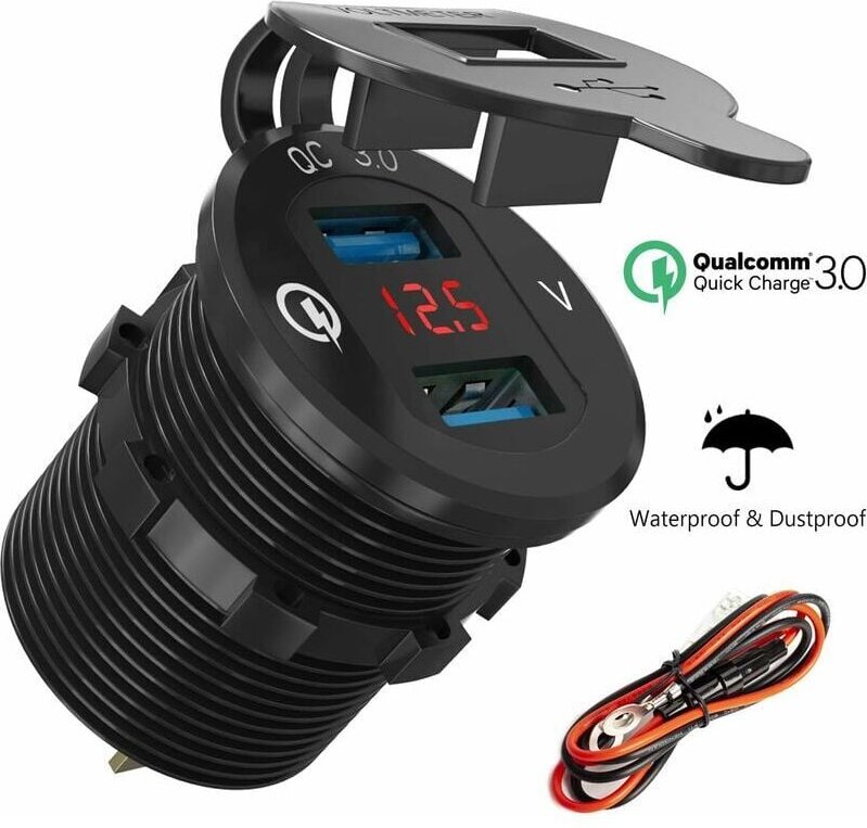 Motorrad-Dual-USB-Buchse, Auto-Ladegerät, Marine-Steckdosen-Adapter, wasserdicht, Zigarettenanzünder-Buchse, 2,1 a, schn...