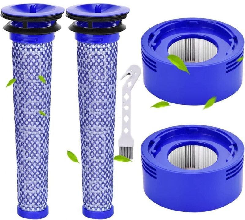 BEBUSINGOTO Filter für Dyson V7 V8 Sv10 Sv11 Staubsauger, 2 Hepa-Nachfilter und 2 Vorfilter, Ersatzteile 965661-01 und 9...