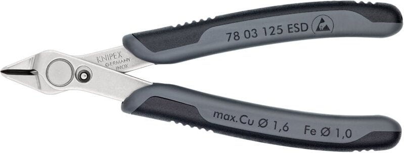 KNIPEX 78 03 125 ESDSB Electronic Super Knips® ESD mit Mehrkomponenten-Hüllen 125 mm
