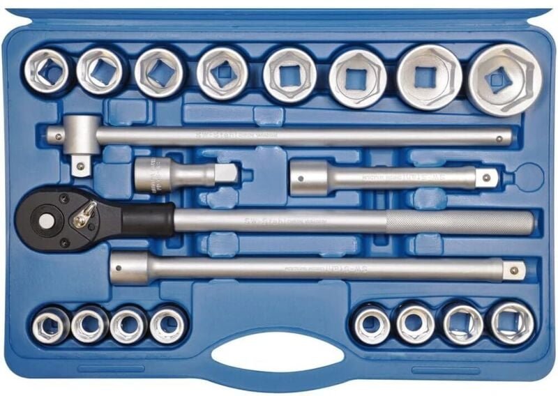 SW-Stahl 07660L Steckschlüsslsatz i 21-teilig i 3/4 Zoll i Werkzeugkoffer Industriequalität