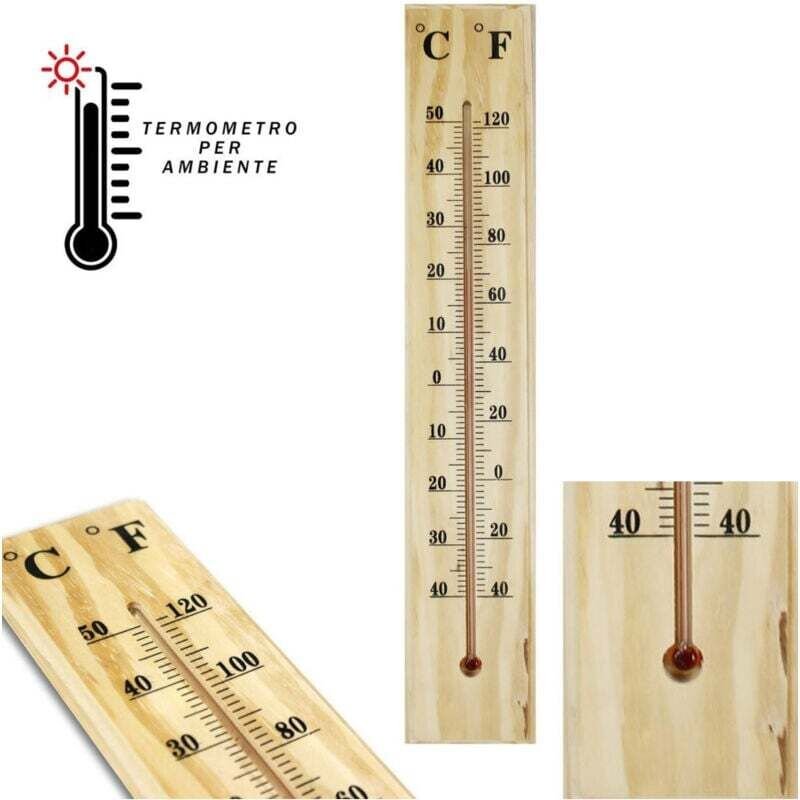 YMYNY Holz-Wandthermometer für drinnen und draußen °C °F für Zuhause, Büro, Garten –