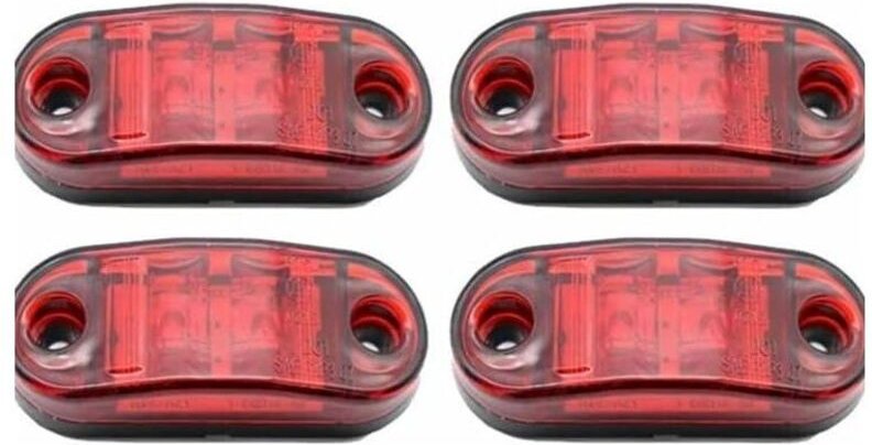 Linghhang - 4er-Pack, 12–24 v rote LED-Seitenmarkierungsleuchten, doppelte Seitenwarnleuchten, Bremslichter für LKW-Anhä...