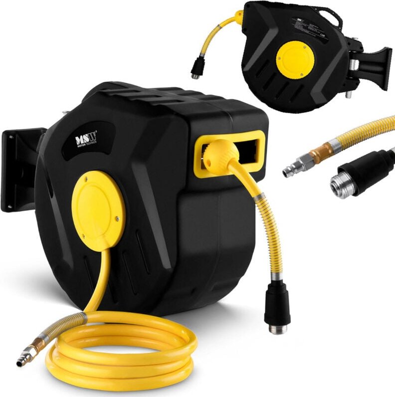 MSW - Druckluftschlauch Aufroller Schlauchtrommel Luft Schlauchaufroller 15 m 18 Bar