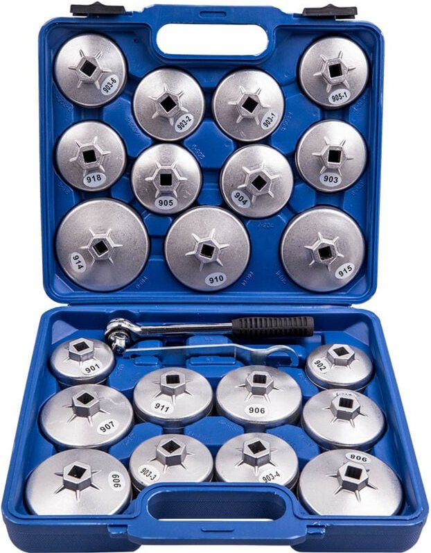Ölfilterkappen Set Ölfilterschlüssel Satz 23tlg Alu Set for Audi BMW VW Benz
