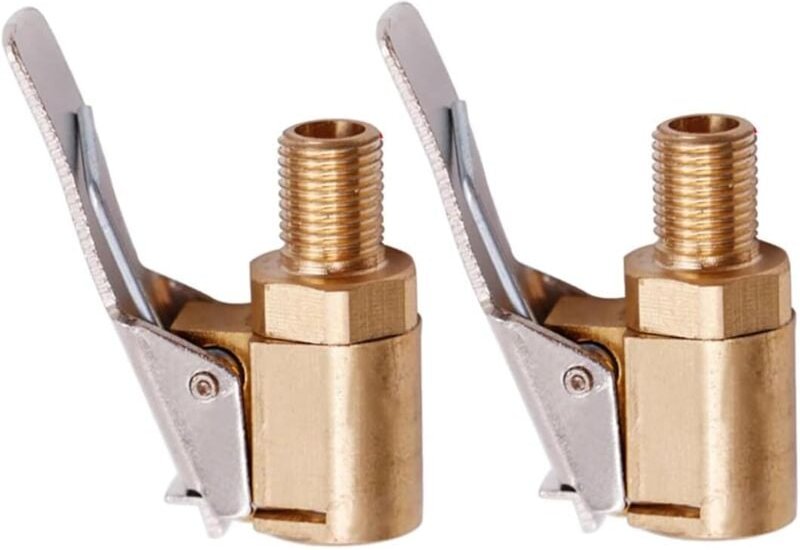 Thumbnail - Ahlsen - Kabelloser Auto-Reifenfüller, 2er-Pack Druckluftfutter mit Clip-Adapter, Reifenfülldüse, robuster Messing-Reife...