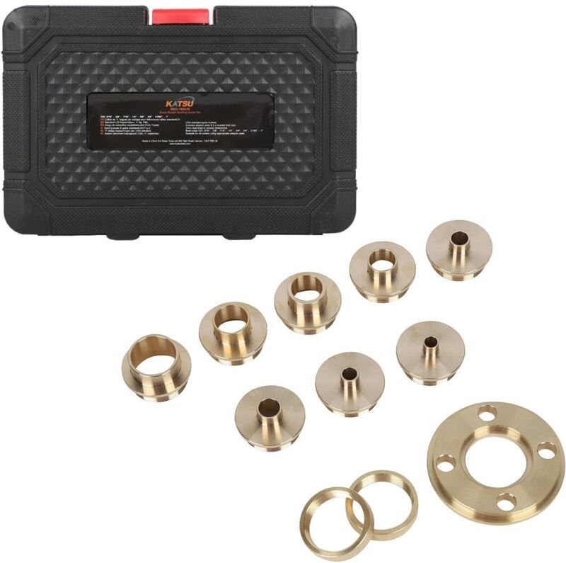 Thumbnail - Ej.life - 11Pcs/Set Router Guide Kit, Messing Router Template Guide Kit, mit Sicherungsmutter Adapter Router Zubehör, fü...