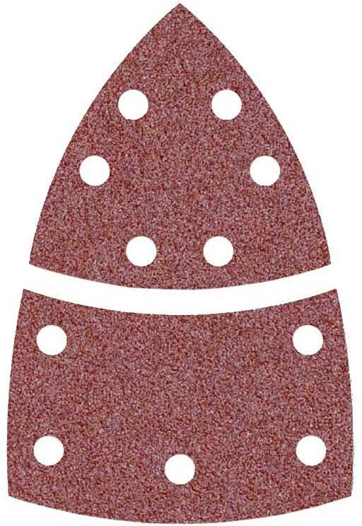 Fox Klett-Schleifblätter, 93 / 62 x 102 mm, 11-Loch, f. Deltaschleifer, Normalkorund (50 Stk.) K80 - Miotools