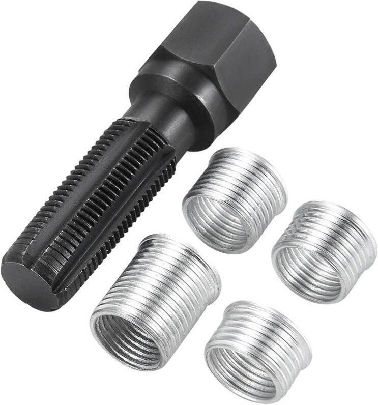 Gabrielle - 5-teiliges Zündkerzengewinde-Reparaturwerkzeug-Set M14 x 1,25, Zündkerzen-Nachgewinde, Zylinderkopf-Nachgewi...