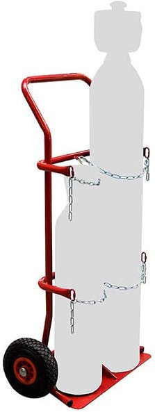 Diable-manutention - Flachenkarre für Schweißgerät - 2 Flaschen - Luftbereifte Räder - 810000152