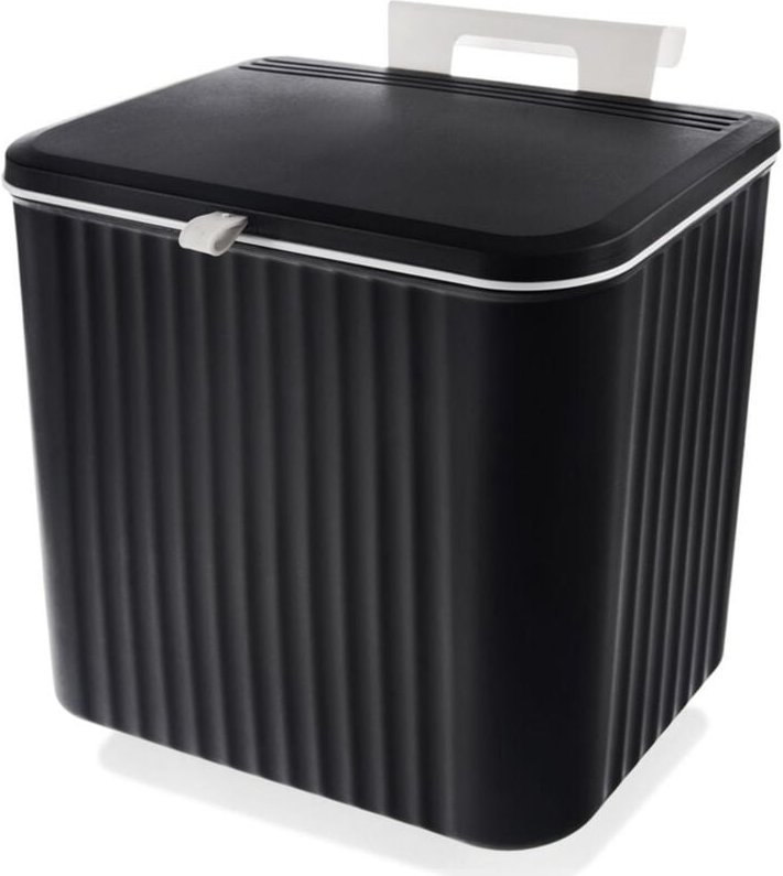 Schwarzer hängender Abfalleimer 13 l