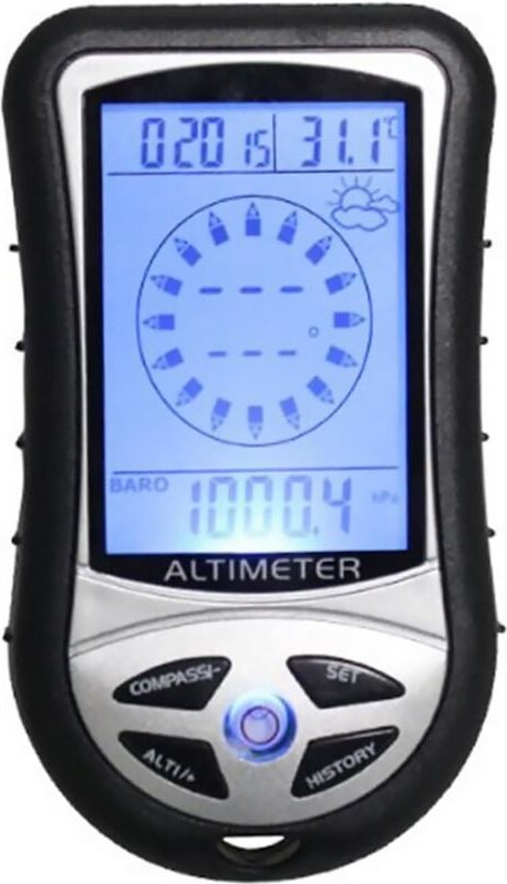 Elektronischer digitaler Höhenmesser, 8-in-1, Multifunktions-LCD-Hintergrundbeleuchtung, Mini-Höhenmesser, Barometer, Ko...