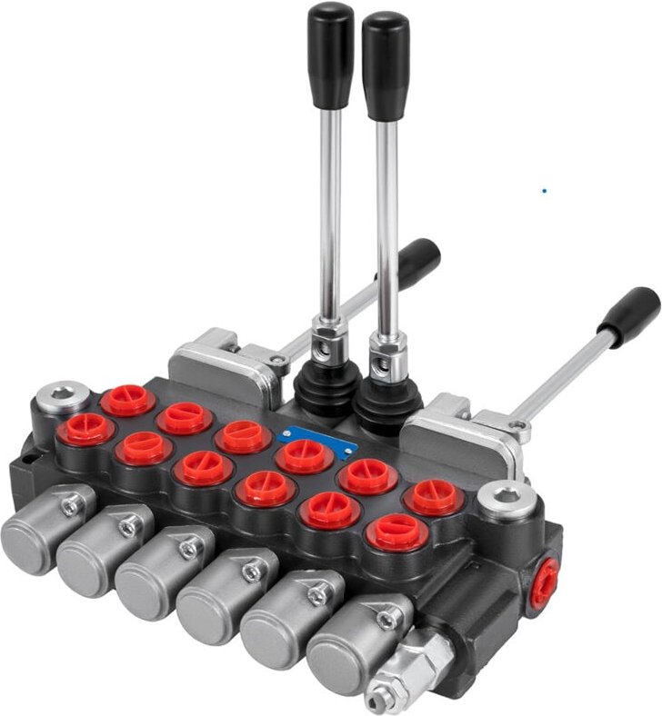 Mophorn Hydraulisches Wegeventil, 6-Spulen-Hydraulikventil, 11 GPM Laderventil, 4500 PSI, Wegesteuerung für Traktoren, L...