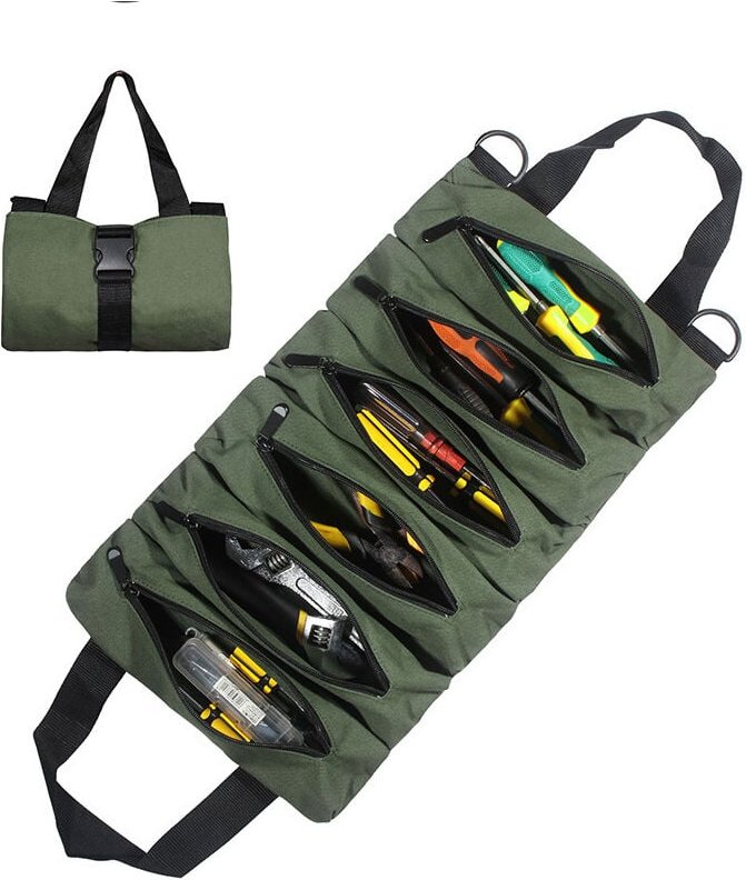Werkzeugtasche für die Autowartung, Aufbewahrungstasche aus Segeltuch, für Hardware-Werkzeugsatz, Grün