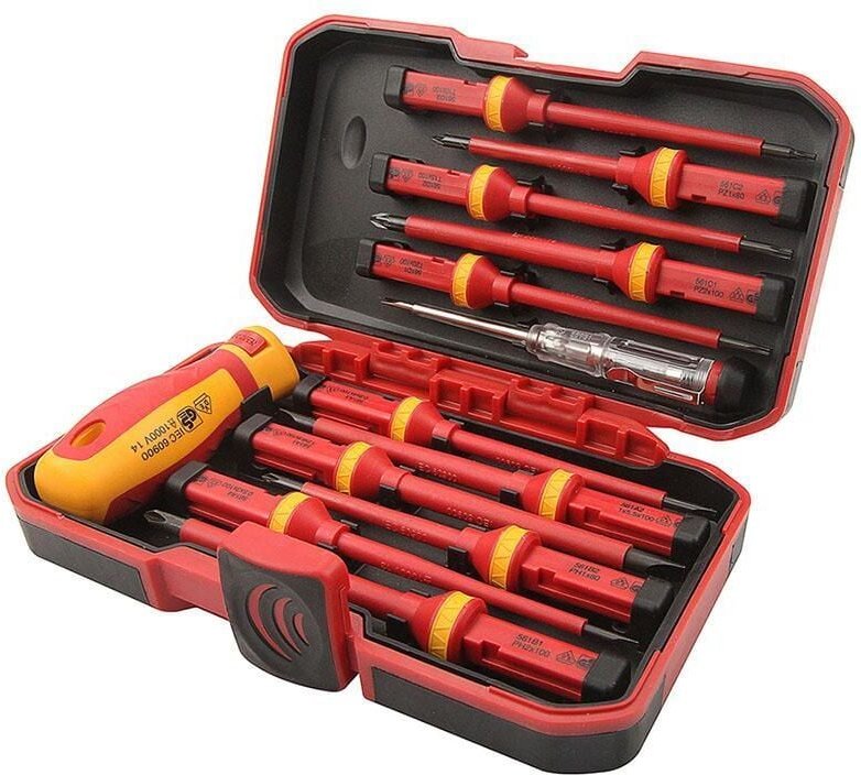 Vde-Schraubenzieher Mit Wechselspitzen Satz 13tlg Tolsen