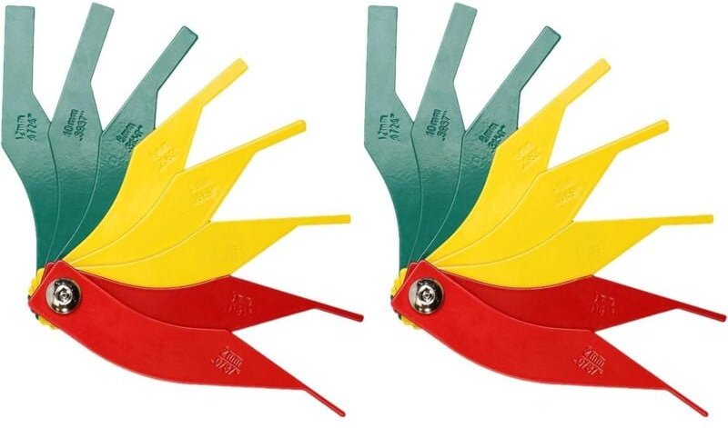 Thumbnail - 2er-Pack Bremsbelagdickenmessgerät, 8-in-1-Bremsbelagmessgeräte-Set, farbcodiert/SAE und metrisch/Hochleistungs-Bremsbel...