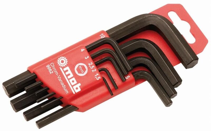 Etui mit 9 HEX-Maulschlüsseln kurz. CRV - MOB - 9062010101