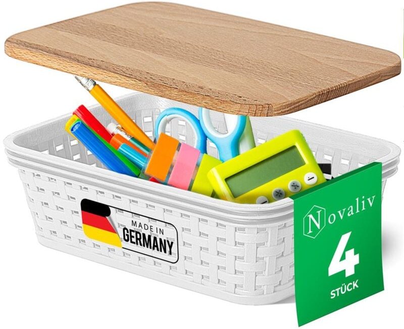 Thumbnail - Novaliv - 4x Aufbewahrungsbox 4x Aufbewahrungsbox, 4x Holzdeckel