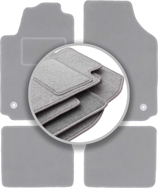 Graue Autofußmatten für: Audi A2 Fließheck (2000-2005)