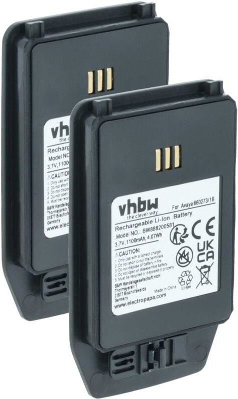 vhbw 2x Akku kompatibel mit DeTeWe DT423, DT413 Handy Smartphone Telefon (1100 mAh, 3,7 V, Li-Ion)